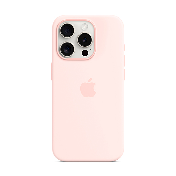 Чехол Apple iPhone 15 Pro Max Silicone Case with MagSafe Light Pink (MT1U3)