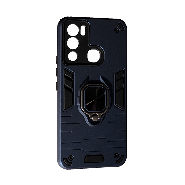 Чохол Armor Antishock Case для Infinix Hot 12i with Ring Dark Blue with Camera Lens