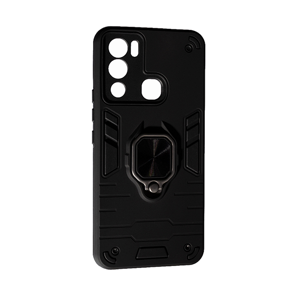 Чехол Armor Antishock Case для Infinix Hot 12i with Ring Black with Camera Lens