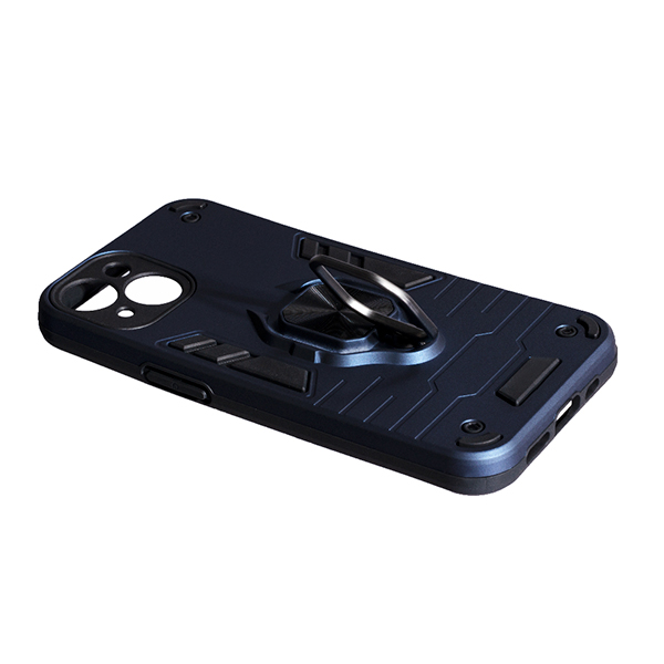 Чехол Armor Antishok Case для iPhone 14 with Ring Dark Blue with Camera Lens
