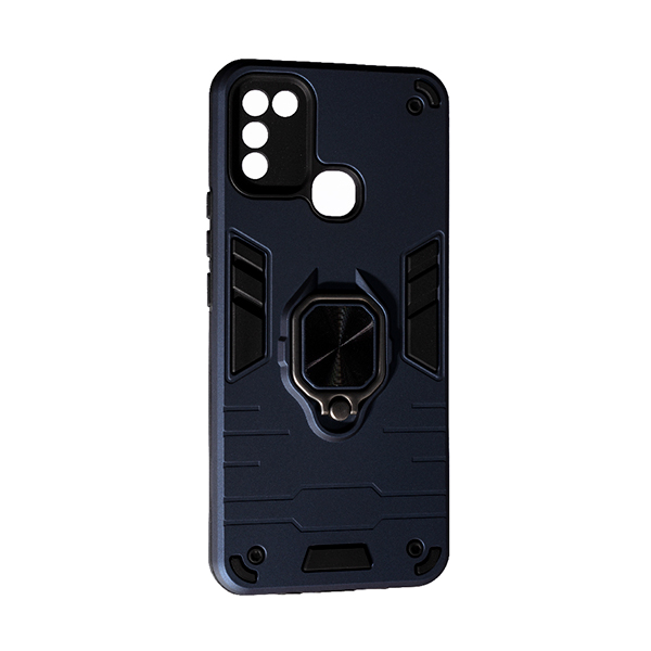 Чохол Armor Antishock Case для Infinix Hot 10 Play with Ring Dark Blue with Camera Lens