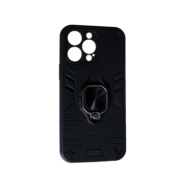 Чехол Armor Antishok Case для iPhone 14 Pro Max with Ring Black with Camera Lens