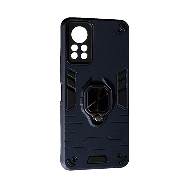 Чехол Armor Antishock Case для Infinix Hot 11S with Ring Dark Blue with Camera Lens