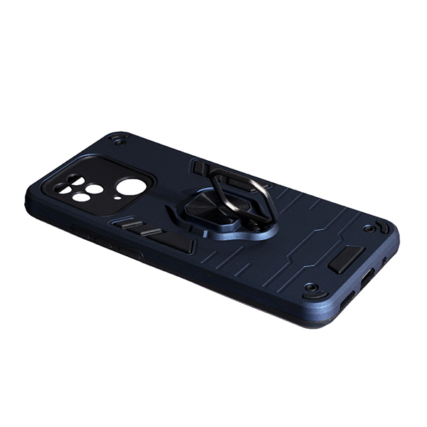 Чехол Armor Antishock Case для Xiaomi Redmi 10с/Poco C40 with Ring Dark Blue with Camera Lens