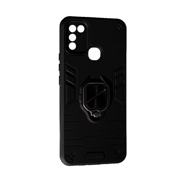 Чохол Armor Antishock Case для Infinix Hot 10 Play with Ring Black with Camera Lens