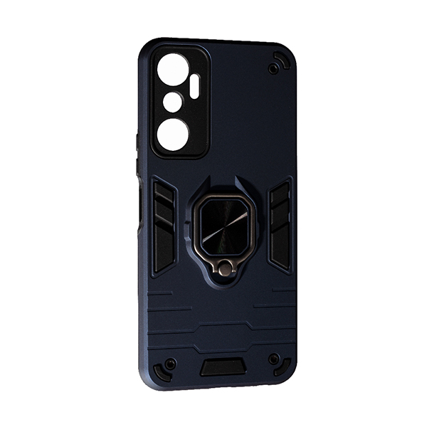 Чехол Armor Antishock Case для Infinix Hot 20 4G with Ring Dark Blue with Camera Lens