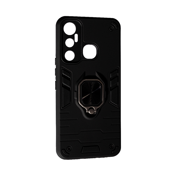 Чехол Armor Antishock Case для Infinix Hot 11 with Ring Black with Camera Lens