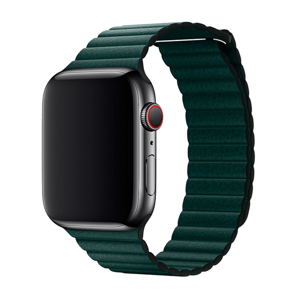 Ремешок для Apple Watch 42mm/44mm Magnetic Leather Loop Forest Green