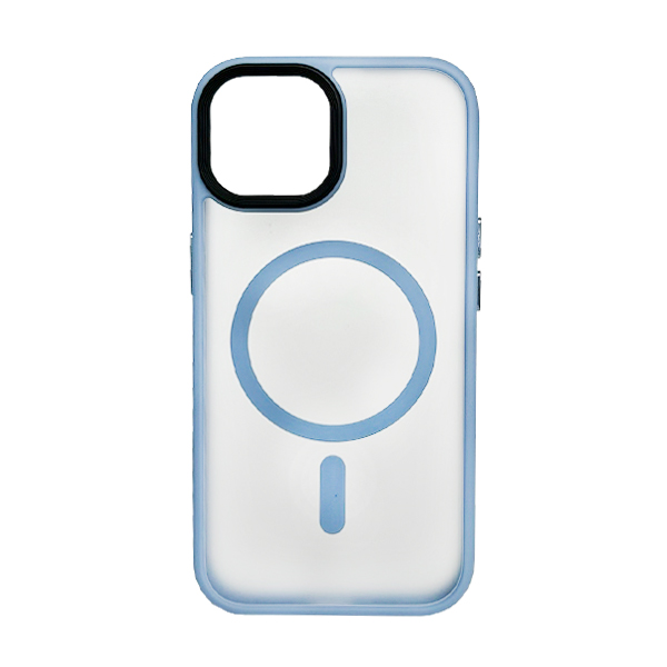 Чохол накладка Mate Plus Metal Buttons Case with MagSafe для iPhone 13/14 Light Blue