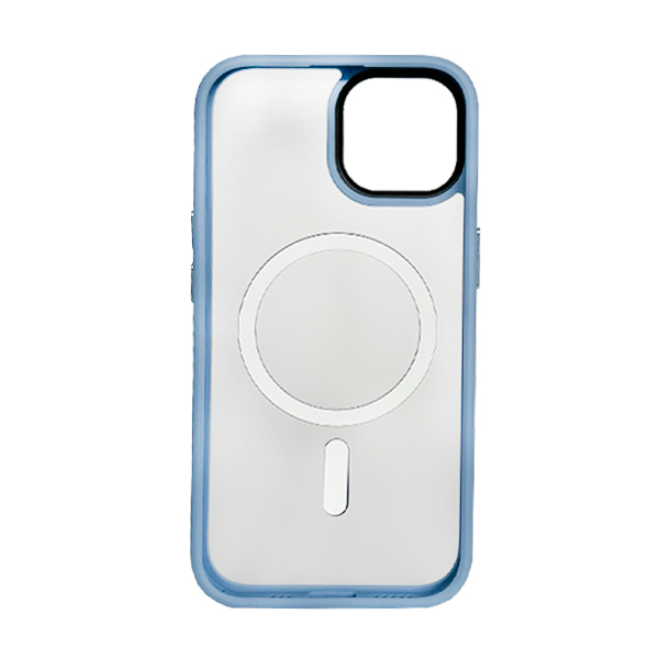 Чохол накладка Mate Plus Metal Buttons Case with MagSafe для iPhone 13/14 Light Blue