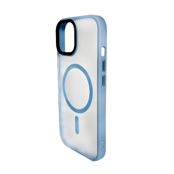 Чохол накладка Mate Plus Metal Buttons Case with MagSafe для iPhone 13/14 Light Blue