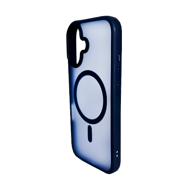 Чохол накладка Mate Plus Metal Buttons Case with MagSafe для iPhone 16 Dark Blue