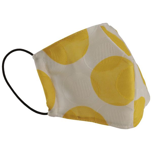 Многоразовая защитная маска для лица белая с желтыми кружочками (размер S)