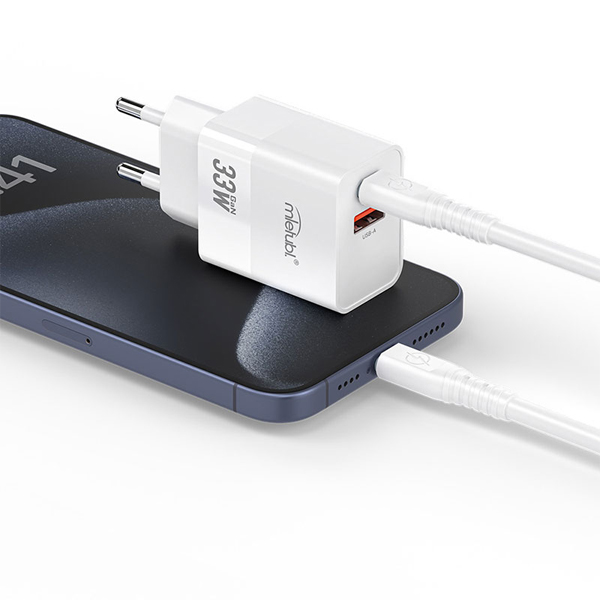 МЗП MIetubl MTB-CS06E USB-C + USB 33W + Type-C Cable White