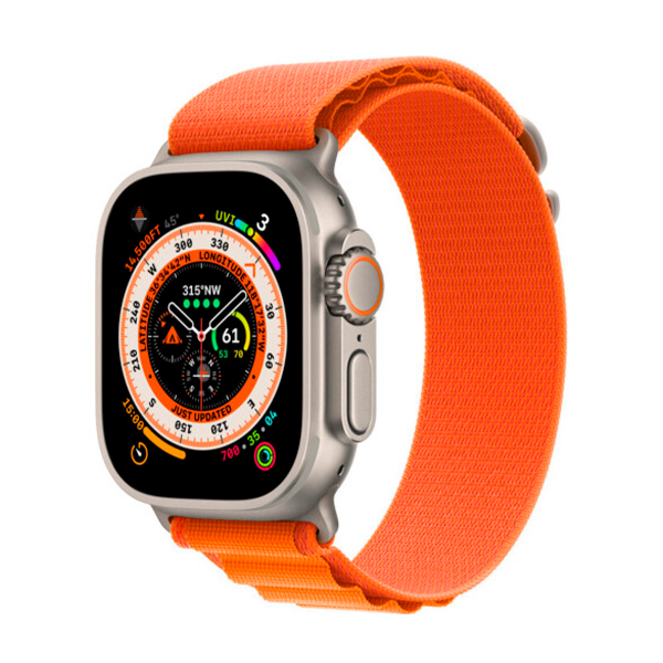 Смарт-годинник Apple Watch Ultra Cellular 49mm Titanium/Orange Alpine Loop (MQFL3) M українська версія