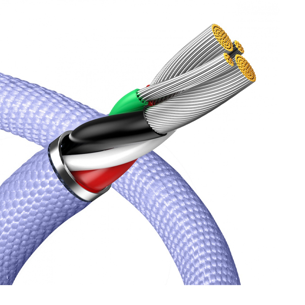 Кабель Baseus Crystal Shine Series Fast Charging Lightning 2.4A 1.2m Purple (CAJY000005)