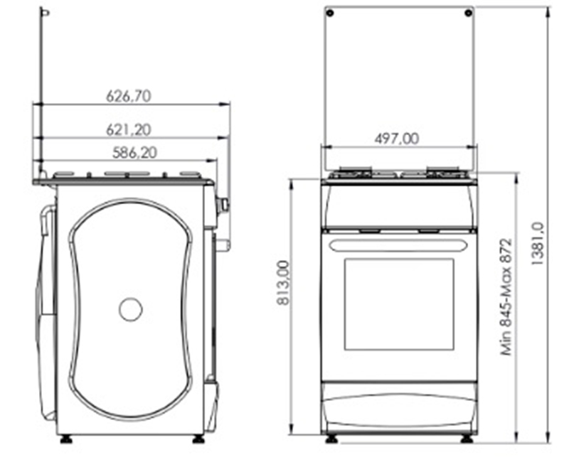 Плита газова GFG5612BR-0 50см. коричнева (GRUNHELM)