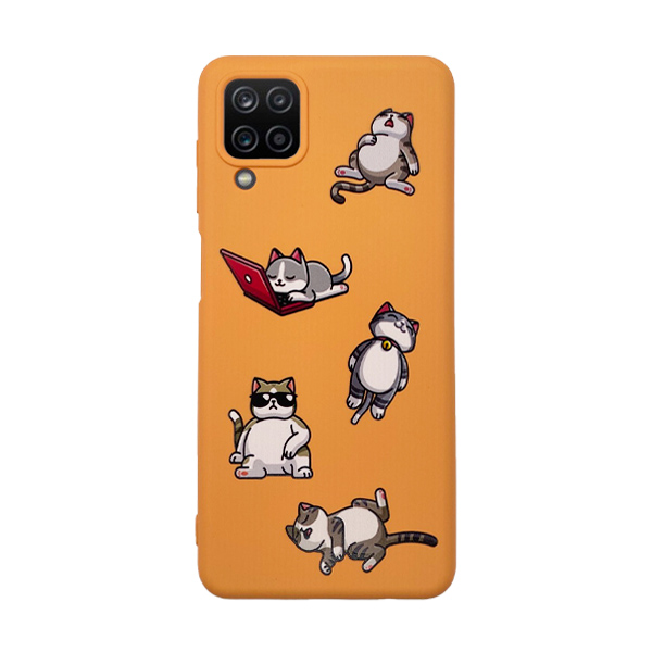 Чехол Original Soft Touch Case for Samsung A12-2021/A125/M12-2021 Orange Lazy Cat