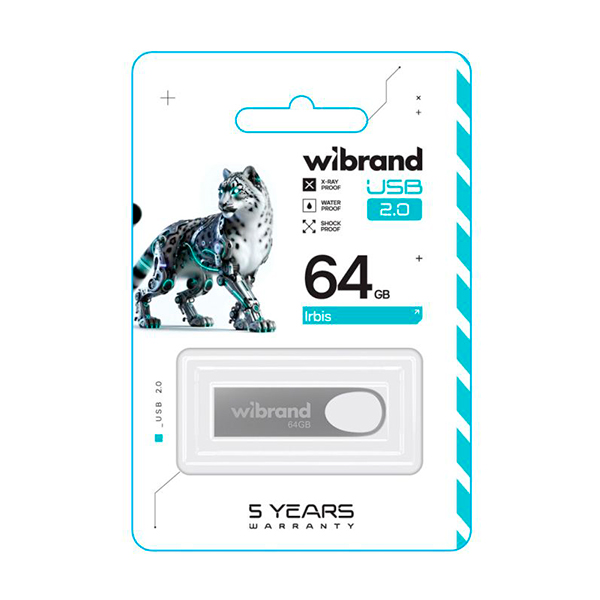 Флешка Wibrand 64GB Irbis USB 2.0 Silver (WI2.0/IR64U3S)