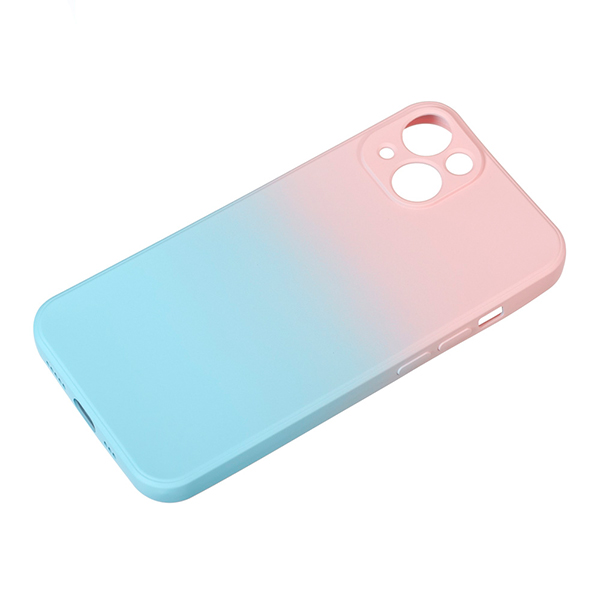 Чехол накладка Silicon Gradient Case для iPhone 13/14 Pink/Light Blue