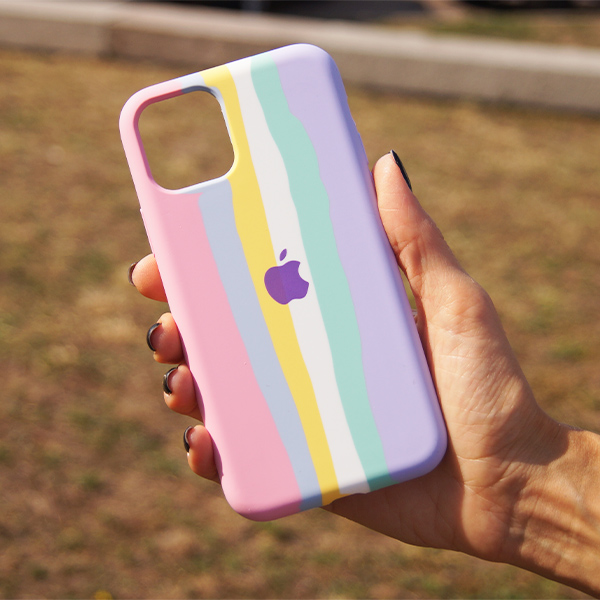 Чохол Silicone Cover Full Rainbow для iPhone 11 Pro Max Pink/Lilac