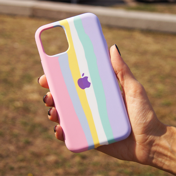 Чехол Silicone Cover Full Rainbow для iPhone 11 Pink/Lilac