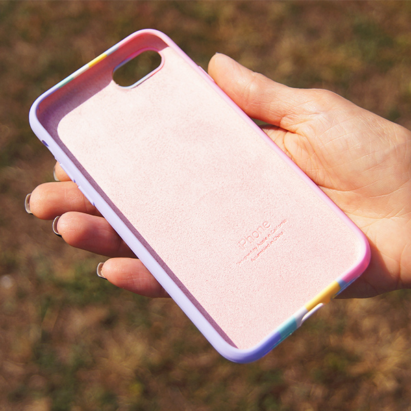 Чехол Silicone Cover Full Rainbow для iPhone 7/8 Pink/Lilac