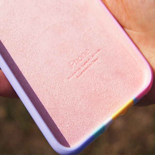 Чехол Silicone Cover Full Rainbow для iPhone 7/8 Pink/Lilac