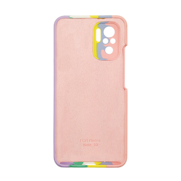 Чохол Silicone Cover Full Rainbow для Xiaomi Redmi Note10 Pink/Lilac with Camera Lens