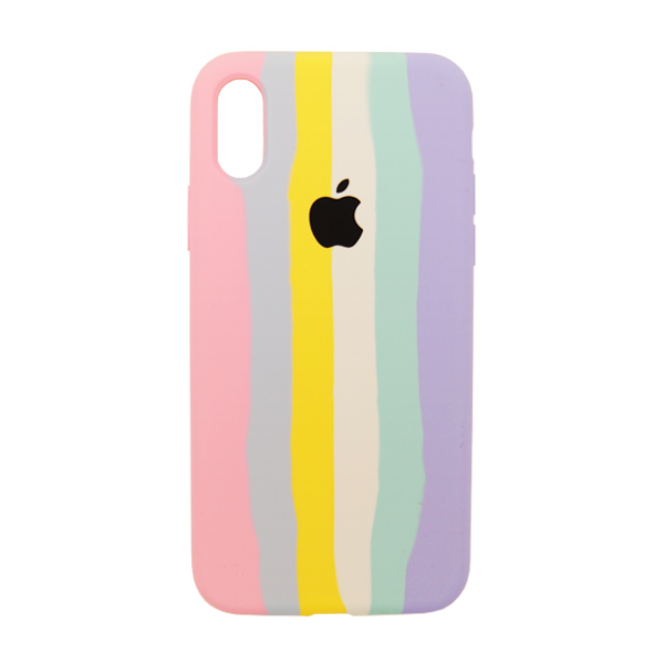 Чохол Silicone Cover Full Rainbow для iPhone X/XS Pink/Lilac