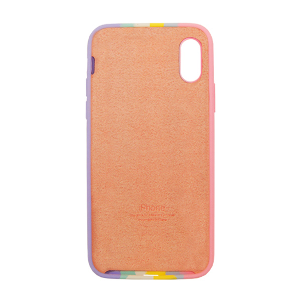 Чохол Silicone Cover Full Rainbow для iPhone X/XS Pink/Lilac