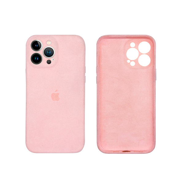 Чохол Alcantara для Apple iPhone 13 Pro Max with Camera Lens Light Pink