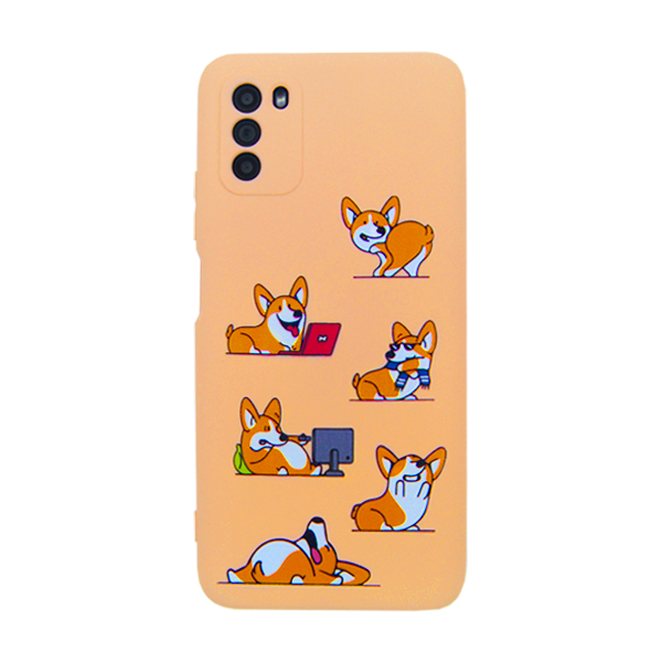 Чехол Original Soft Touch Case for Xiaomi Poco M3 Pink Sand Corgi with Camera Lens