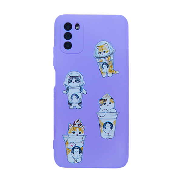 Чохол Original Soft Touch Case for Xiaomi Poco M3 Violet Kitty with Camera Lens