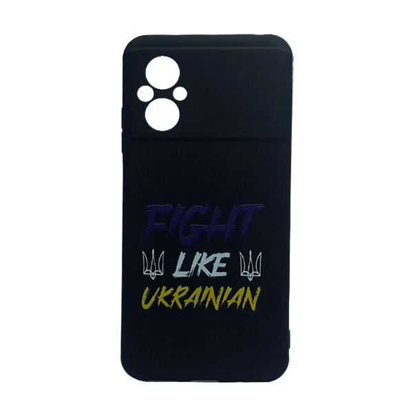 Чехол Wave We are Ukraine Case Xiaomi Poco M5/Redmi Note 11R Black Fight Like Ukrainian with Camera Lens