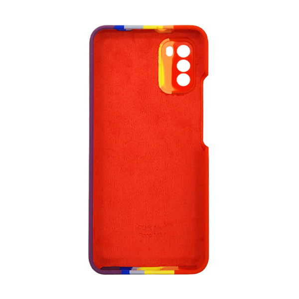 Чохол Silicone Cover Full Rainbow для Xiaomi Poco M3 Red/Violet with Camera Lens