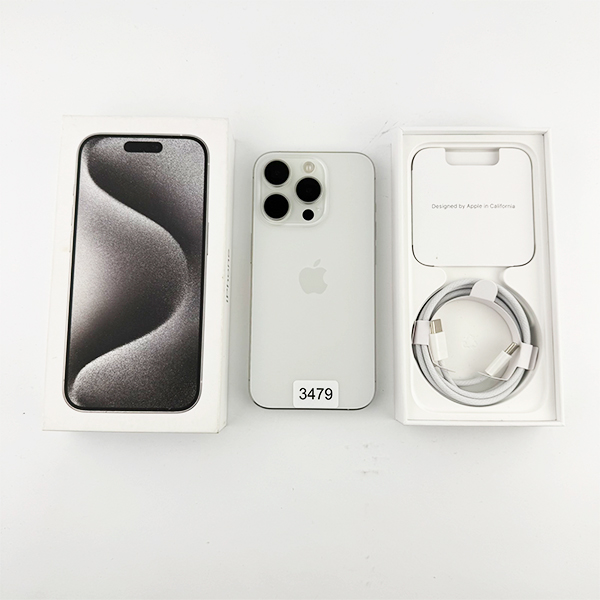 Apple iPhone 15 Pro 128GB White Titanium Б/У  №3479 (Стан 8/10)