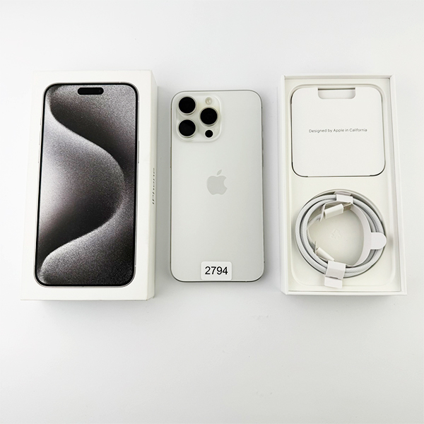 Apple iPhone 15 Pro Max 256GB White Titanium Б/У №2794 (Стан 10/10)