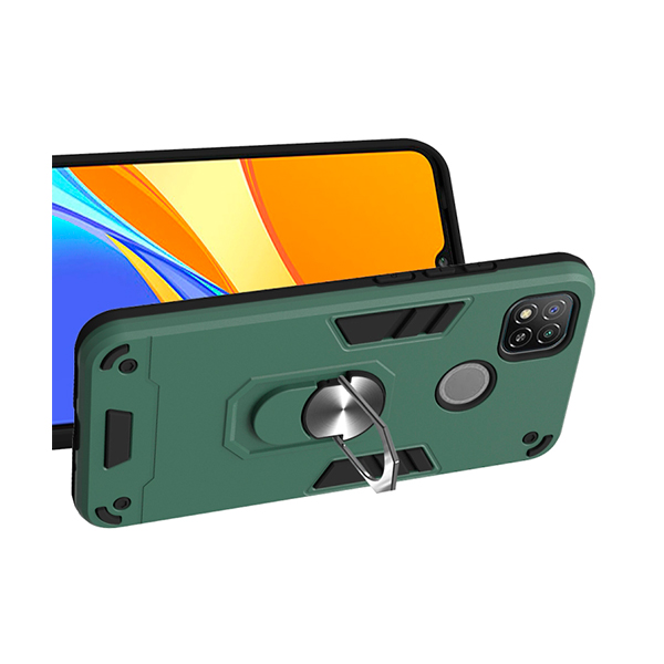 Чехол Armor Case для Xiaomi Redmi 9c/10a with Ring Green