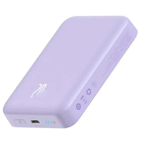 Зовнішній акумулятор Baseus Magnetic Mini Wireless Fast Charge 10000mAh 20W Purple (PPCX110105)