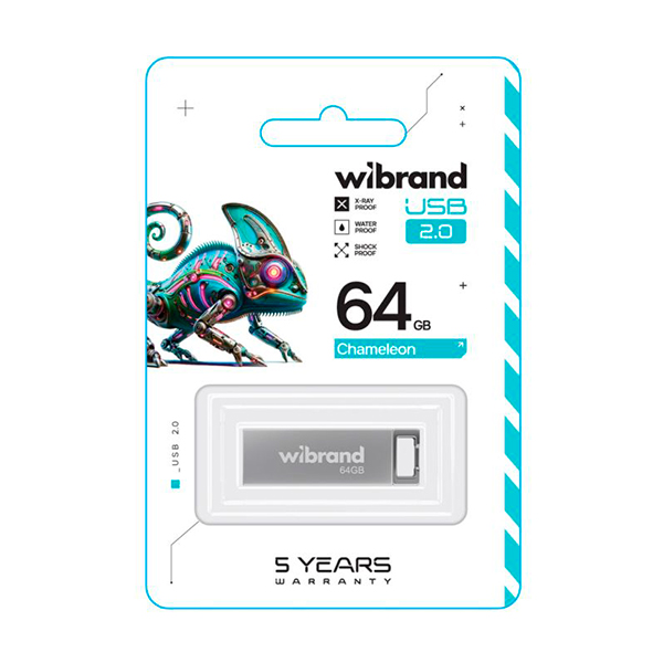 Флешка Wibrand 64GB Сhameleon USB 2.0 Silver (WI2.0/CH64U6S)