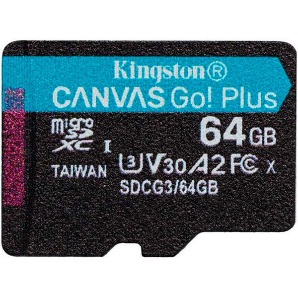 Карта памяти Kingston 64 GB microSDXC class 10 UHS-I U3 Canvas Go! Plus SDCG3/64GB