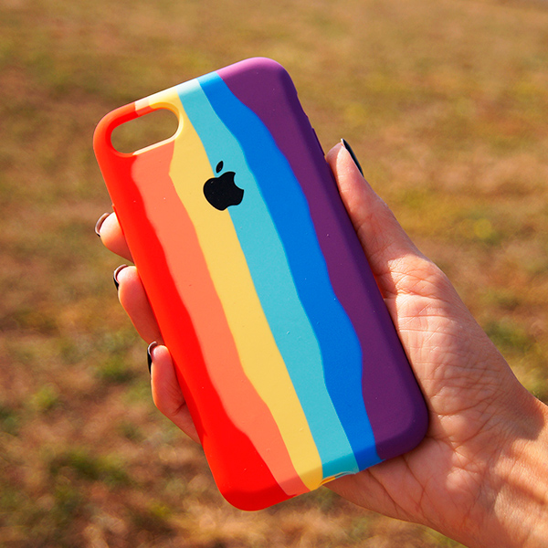 Чохол Silicone Cover Full Rainbow для iPhone 7/8 Red/Violet