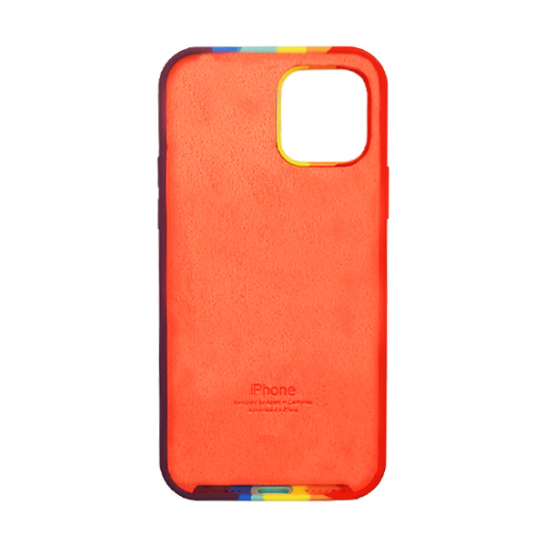 Чохол Silicone Cover Full Rainbow для iPhone 12/12 Pro Red/Violet