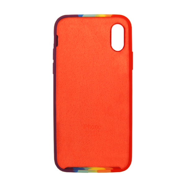 Чохол Silicone Cover Full Rainbow для iPhone X/XS Red/Violet