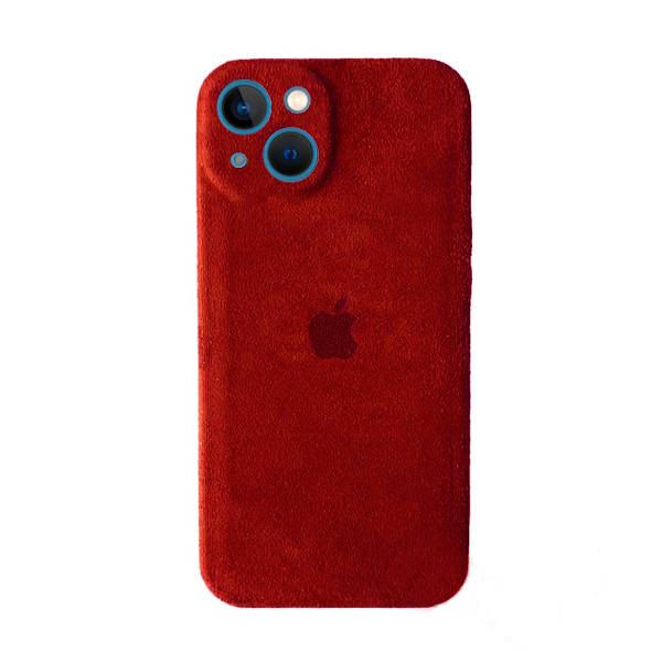 Чохол Alcantara для Apple iPhone 13/14 with Camera Lens Red