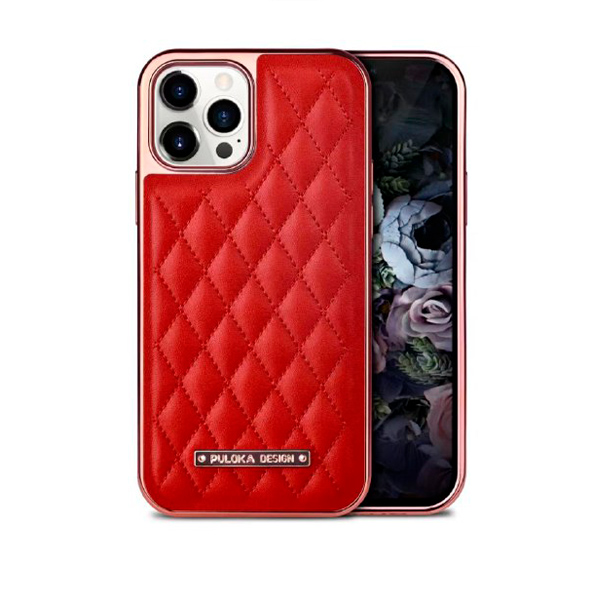 Чехол Puloka Leather Case для iPhone 12/12 Pro Red