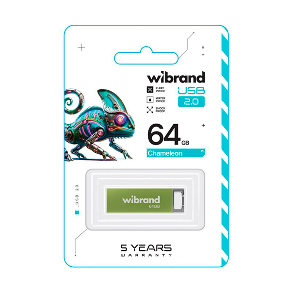 Флешка Wibrand 64GB Сhameleon USB 2.0 Light Green (WI2.0/CH64U6LG)