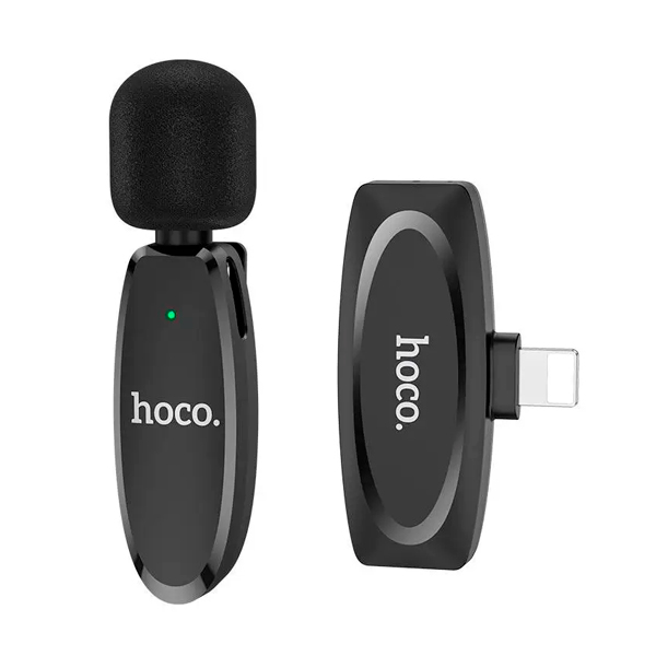 Бездротовий петличний мікрофон Hoco L15 Lightning Black