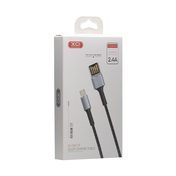 Кабель XO NB116 Micro USB 1m 2.4A Black